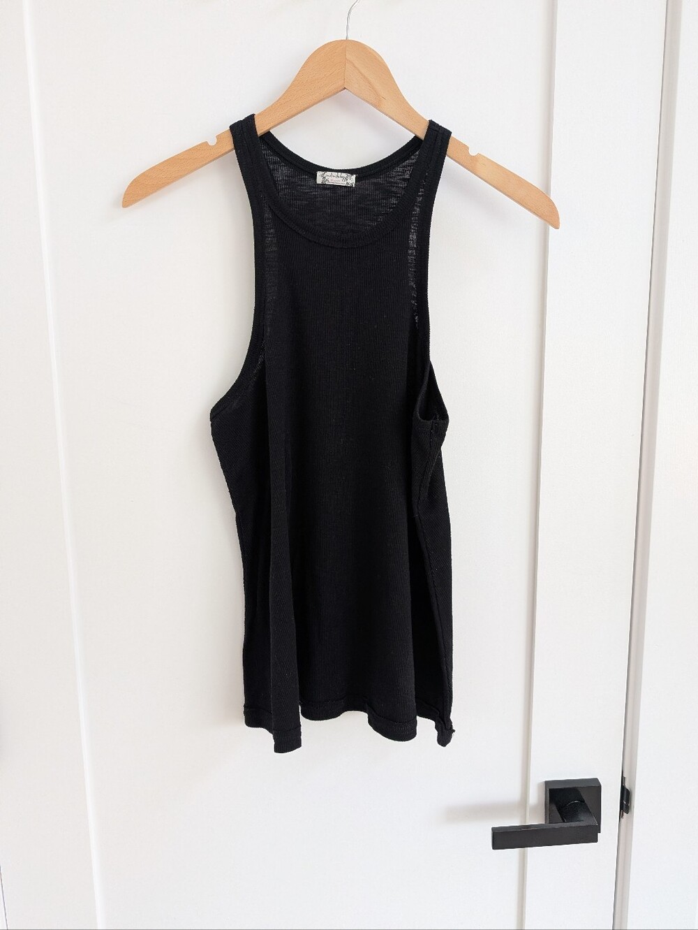 ✨4 for 12 Free People Black Ribbed Swing Tank Top Size Small